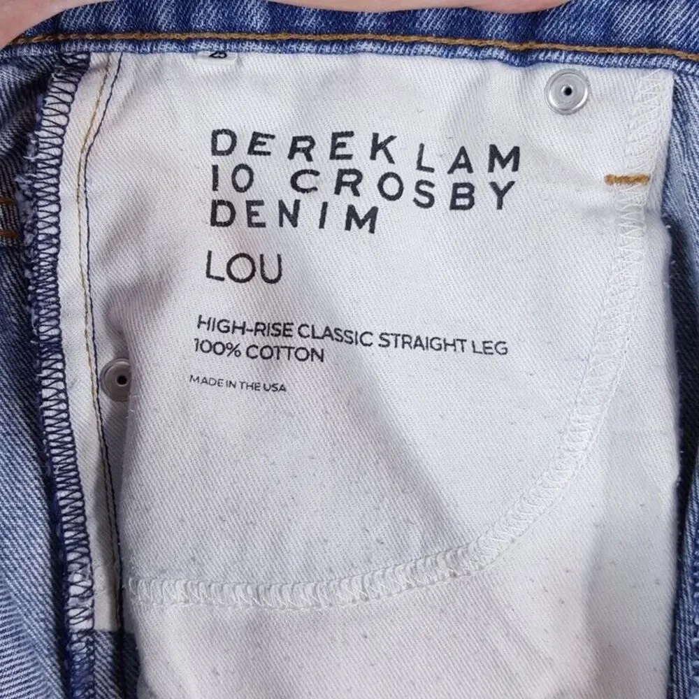 DEREK LAM 10 CROSBY Jeans Womens Size 25 Light Wash Straight High Rise LOU